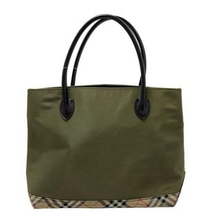 バーバリーブルーレーベル(BURBERRY BLUE LABEL)のBurberry Blue Label(バーバリーブルーレーベル) ハンドバッグ - カーキ×ダークブラウン×マルチ チェック柄 レザー(ハンドバッグ)