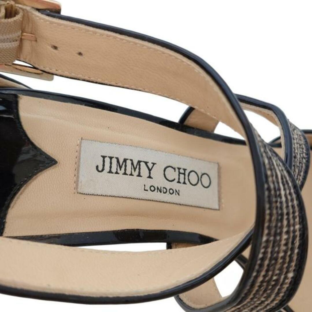 JIMMY CHOO ジミーチュウ サンダル ベージュ 麻 34 21cm JIMMY CHOO ジミーチュウ サンダル ベージュ 麻 34 21cm