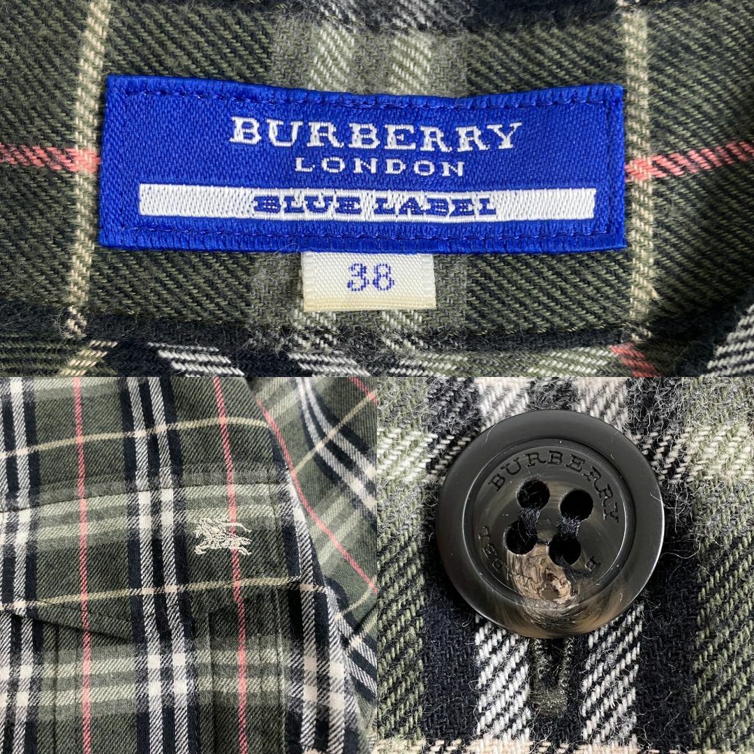 美品　バーバリーブルーレーベル　ワンピース　ノバチェック ホース刺繍 ティアード BURBERRY BLUE LABEL - 美品 バーバリーブルーレーベル