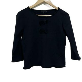 トゥービーシック(TO BE CHIC)のTO BE CHIC(トゥービーシック) 七分袖セーター サイズ44 L レディース - 黒 クルーネック/リボン(ニット/セーター)