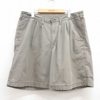 ラングラー(Wrangler)のW36★古着 ラングラー Wrangler ショート パンツ ショーツ メンズ コットン グレー 25jul09 中古 ボトムス 短パン ショーパン ハーフ(ワークパンツ/カーゴパンツ)