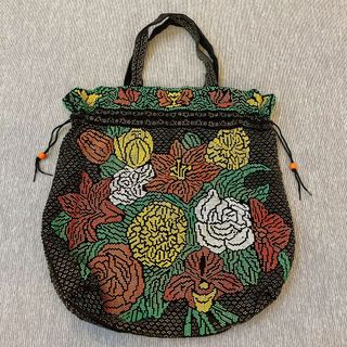 花柄 ビーズ刺繍 グラニーバッグ ハンドメイドバッグ レディース(ハンドバッグ)