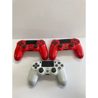 S　PS4コントローラー3点　赤　白