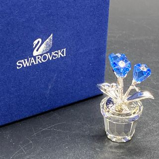 SWAROVSKI - 箱付き　スワロフスキー 花　鉢植え　ブルーフラワー　わすれな草　no.139
