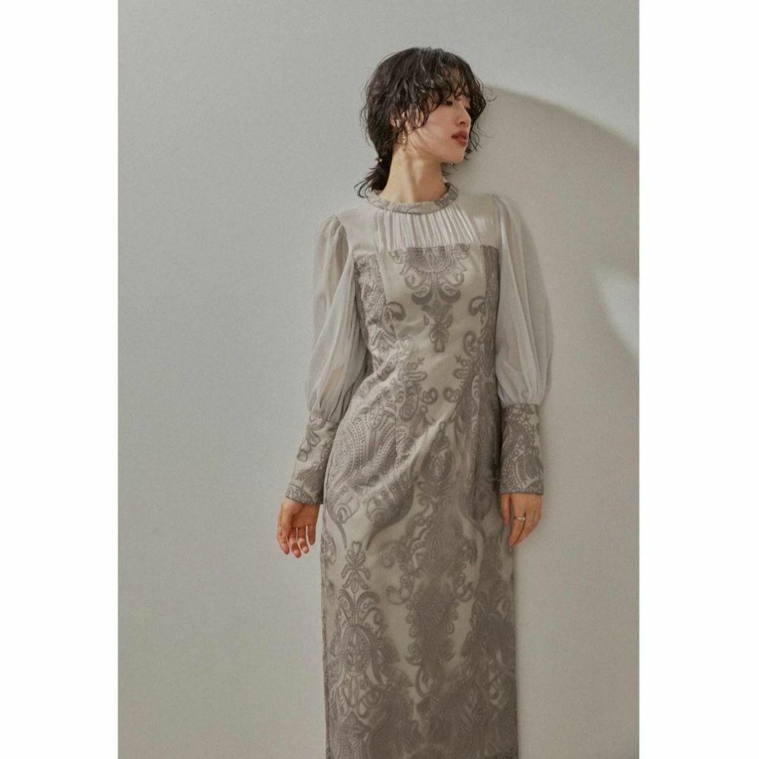 niana(ニアナ)の極美品 niana ニアナ ANDRESD ダマスクギャザードレス 結婚式 S レディースのフォーマル/ドレス(ロングドレス)の商品写真