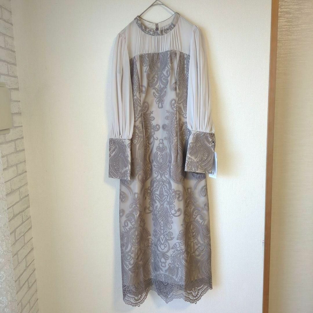 niana(ニアナ)の極美品 niana ニアナ ANDRESD ダマスクギャザードレス 結婚式 S レディースのフォーマル/ドレス(ロングドレス)の商品写真