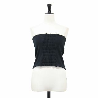 スピックアンドスパン(Spick & Span)の【美品】Spick&Span スピックアンドスパン ビスチェ ブラック 黒 サイズ:FREE / 22秋冬 カット ビスチェ / ベアトップ リブ カットソー素材 / トップス / 日本製【レディース】【中古】(タイツ/ストッキング)