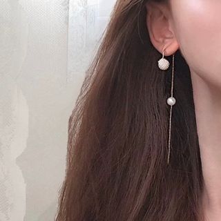 パールビーズ ゴールドチェーン ピアス(片耳用)(ピアス)