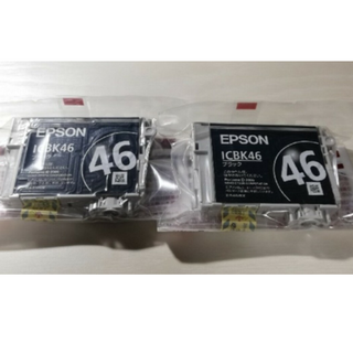 エプソン(EPSON)のらむ様専用EPSON IC46対応純正インクICBK46同種2本旧ラベル未開封品(PC周辺機器)
