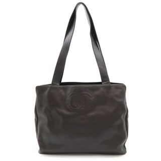 シャネル(CHANEL)のCHANEL シャネル ココマーク トートバッグ ショルダーバッグ セミショルダー 肩掛け キャビアスキン レザー ダークブラウン 茶(トートバッグ)