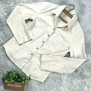 美品❗️【tusa by tusa】ボタン付きシャツ(9)ベージュ(シャツ/ブラウス(長袖/七分))