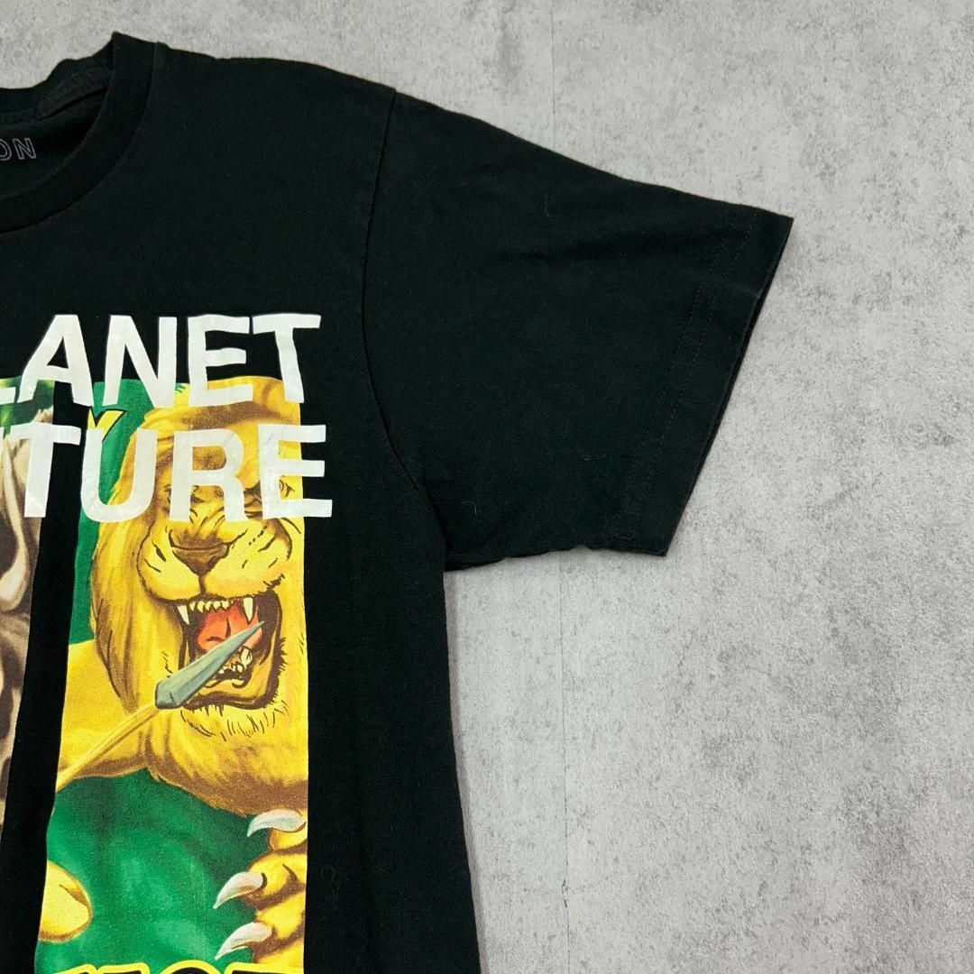 VINTAGE(ヴィンテージ)の動物　アニマル　集合　トップス　半袖　Tシャツ　古着　ブラック　黒　M メンズのトップス(Tシャツ/カットソー(半袖/袖なし))の商品写真