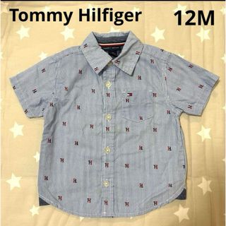 トミーヒルフィガー(TOMMY HILFIGER)のTOMMY HILFIGER ストライプ柄半袖シャツ 12M トミー海外ベビー服(シャツ/カットソー)