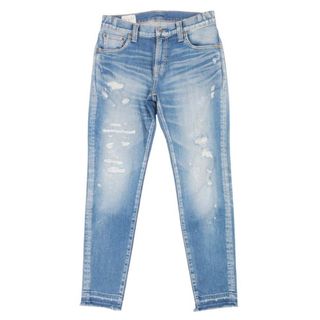 BIG JOHN - 美品 BIG JOHN ビッグジョン キャロットレッグ テーパード デニム パンツ ジーンズ ダメージ加工 MMM134J 26 インディゴ ブルー メンズ 古着 中古 USED