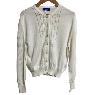 BLUE LABEL CRESTBRIDGE - 美品 22SS BLUE LABEL CRESTBRIDGE ブルーレーベルクレストブリッジ レーシーホールガーメントニットカーディガン サイズ38 ホワイト レディース 古着 中古 USED