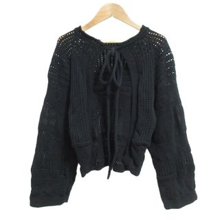 ステラマッカートニー(Stella McCartney)の美品 STELLA McCARTNEY ステラマッカートニー 2022年モデル オープンバック ニットレース カーディガン ボレロ サイズXS ブラック レディース 古着 中古 USED(ニット/セーター)