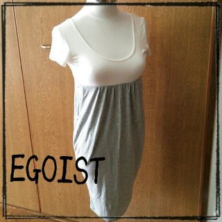 エゴイスト(EGOIST)のEGOIST バイカラーﾜﾝﾋﾟｰｽ(ひざ丈ワンピース)