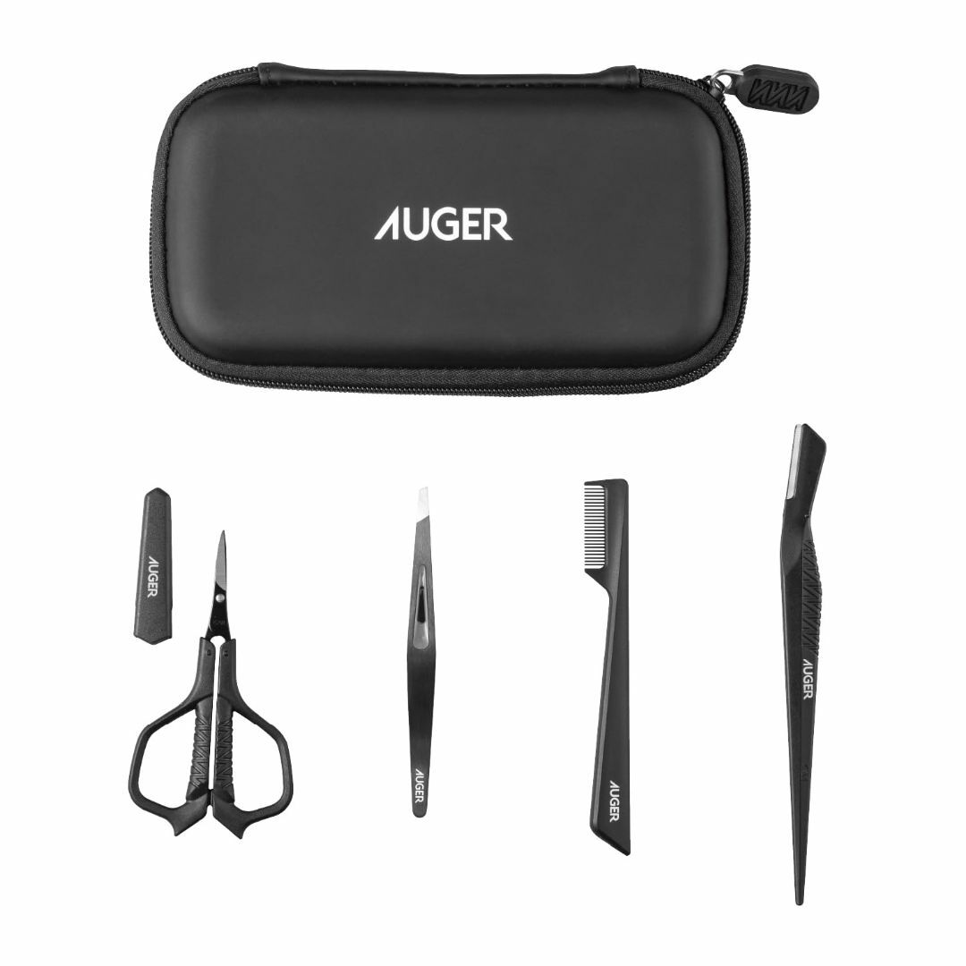 AUGER アイブローキット ポーチ付き 眉毛 マユ オシャレハサミ 毛抜き シ コスメ/美容のキット/セット(コフレ/メイクアップセット)の商品写真