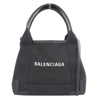 アザー(other)のバレンシアガ BALENCIAGA ネイビーカバスXS 2WAYバッグ ハンドバッグ ショルダー キャンバス/レザー ブラック 390346 中古 新入荷 OB2512(ハンドバッグ)
