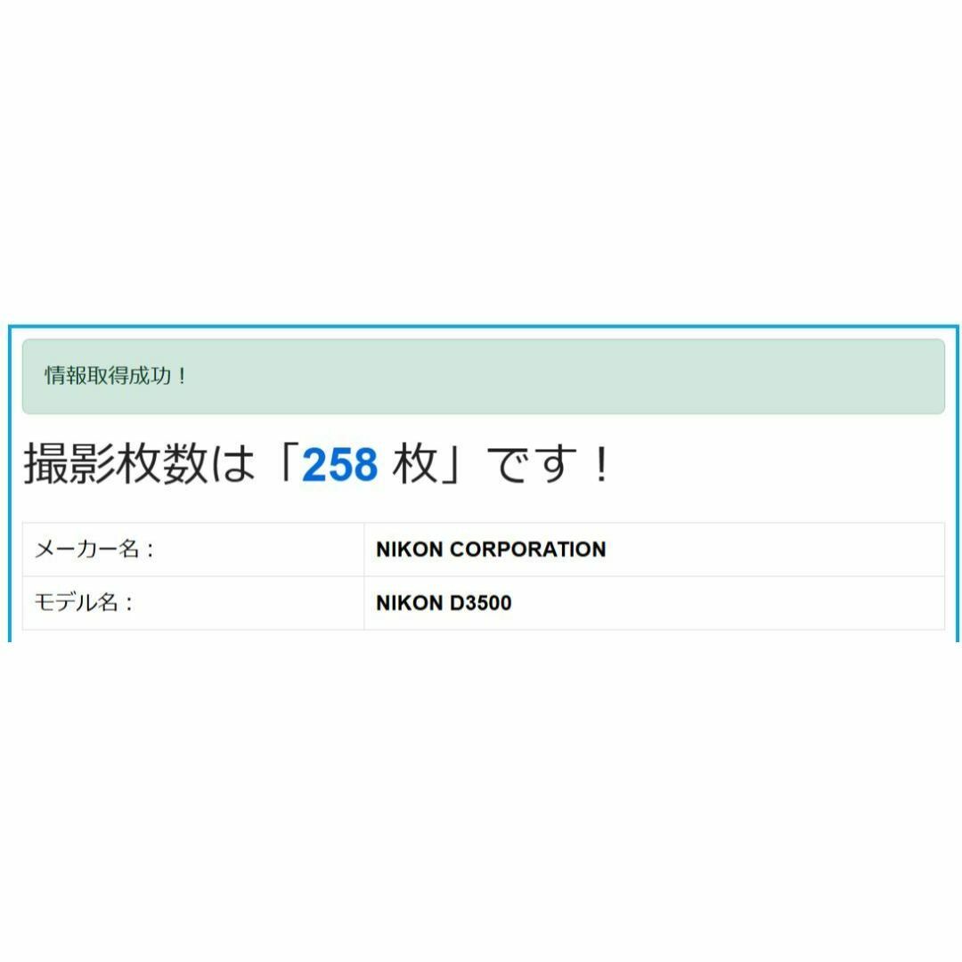 Nikon D3500 ⭐S回数258回 新品級⭐最新モデル 極上美品 一眼