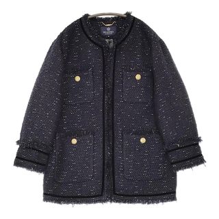 ブラーミン(BRAHMIN)のBrahmin 新品 サイズ38 定価53900円 ツイード ノーカラージャケット ネイビー レディース ブラーミン【中古】5-0628T♪(ノーカラージャケット)