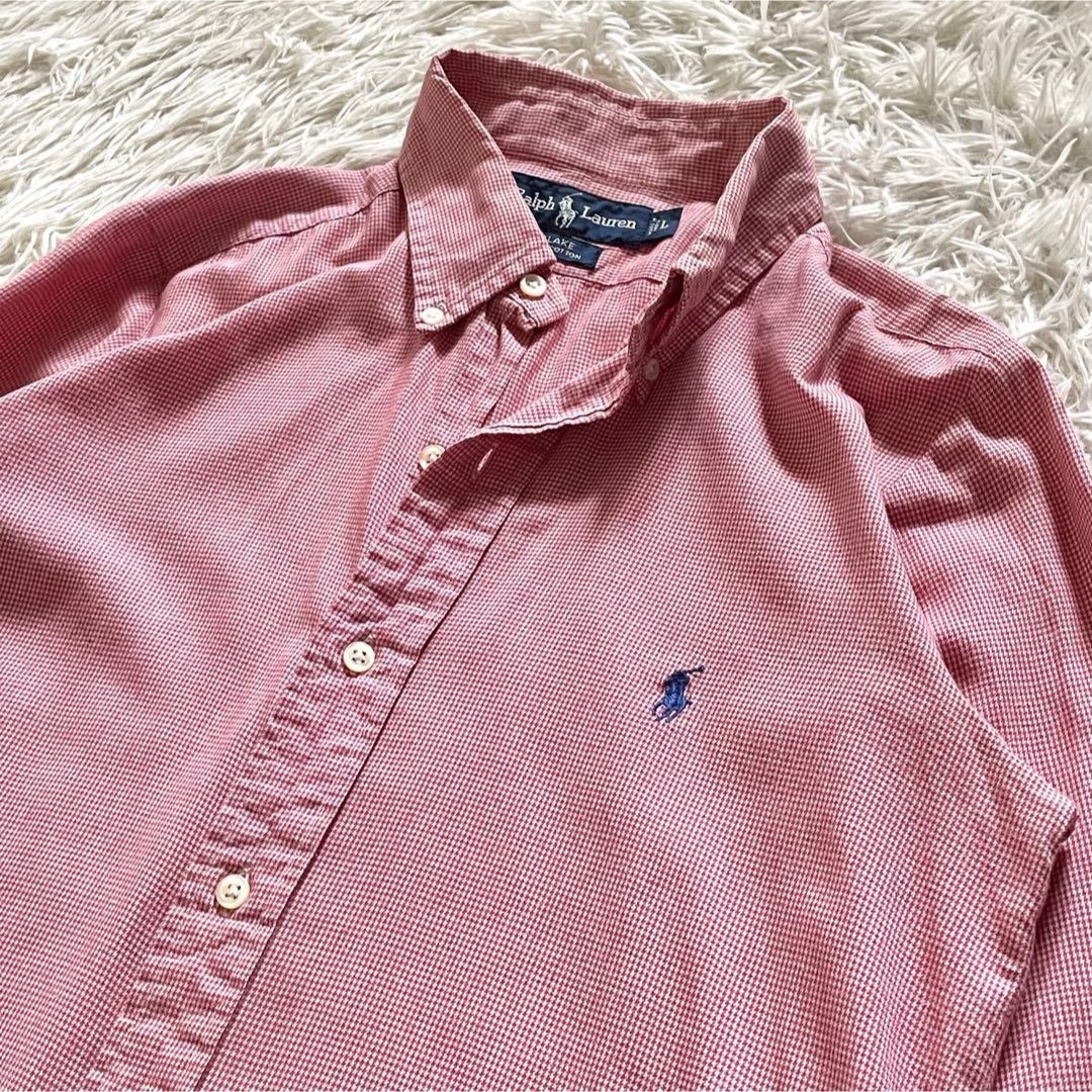Ralph Lauren(ラルフローレン)のRalph Lauren コットンシャツ BLAKE 90s 千鳥柄 L レディースのトップス(シャツ/ブラウス(長袖/七分))の商品写真