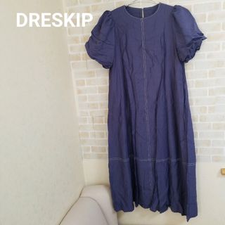 ドレスキップ(DRESKIP)のDRESKIP 配色ステッチ バルーン袖マキシワンピース(ロングワンピース/マキシワンピース)