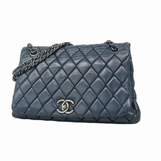シャネル(CHANEL)の★SALE【5gb1279-h】シャネル ショルダーバッグ マトラッセ Wチェーン ラムスキン ネイビー シルバー金具【中古】レディース(ショルダーバッグ)