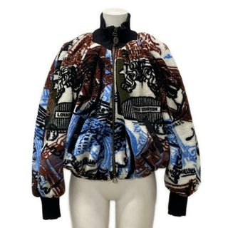 ルイヴィトン(LOUIS VUITTON)のLOUIS VUITTON(ルイヴィトン) ブルゾン サイズ36 S レディース - RW212B IC5 FLVE62 白×黒×マルチ 長袖/ボア/ジップアップ/総柄/秋/冬/FORNASETTIコラボ(ブルゾン)