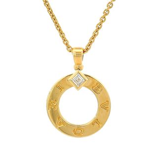 ブルガリ(BVLGARI)のブルガリ ブルガリブルガリ サークル 1Pダイヤ ネックレス K18YG(ネックレス)