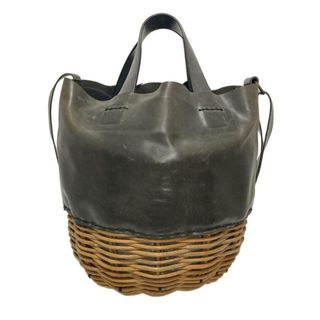 ebagos(エバゴス) ショルダーバッグ 2wayどんぐりオイルショルダー ブラウン×黒 2way/かごバッグ レザー(ショルダーバッグ)