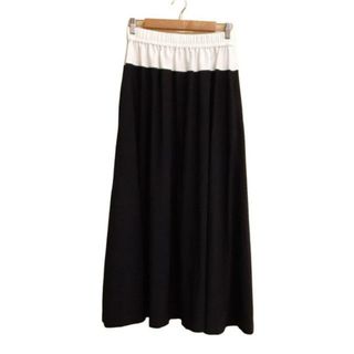 アドーア(ADORE)のADORE(アドーア) ロングスカート サイズ38 M レディース美品  - 黒×白 ウエストゴム(ロングスカート)