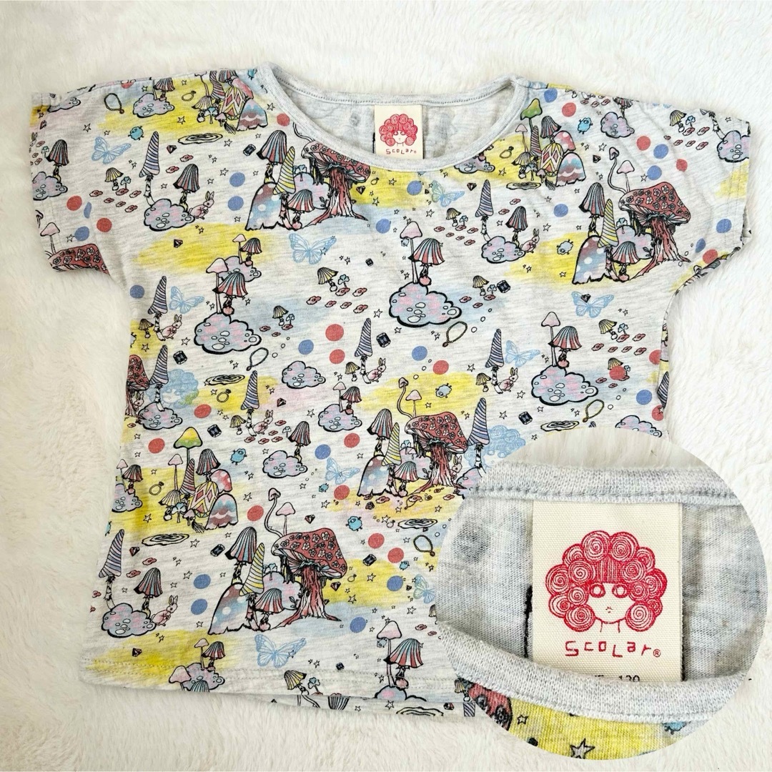 ScoLar(スカラー)のScoLar スカラー キッズ 総柄 半袖Tシャツ 120 女の子 キッズ/ベビー/マタニティのキッズ服女の子用(90cm~)(Tシャツ/カットソー)の商品写真