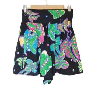 ツモリチサト(TSUMORI CHISATO)のTSUMORI CHISATO(ツモリチサト) ショートパンツ サイズ2 M レディース美品  - 黒×グリーン×マルチ シルク/バタフライ(蝶)/スパンコール/ビーズ(ショートパンツ)