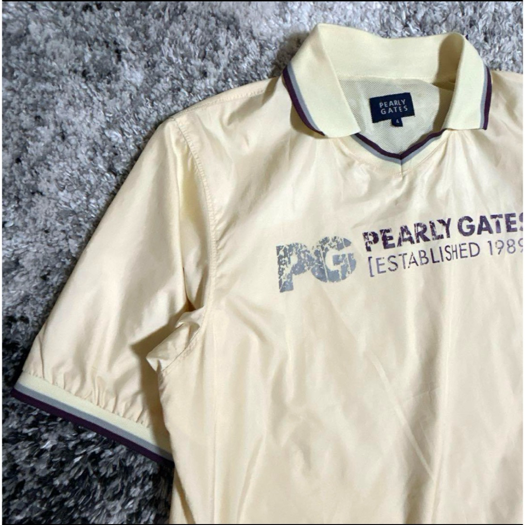PEARLY GATES(パーリーゲイツ)のパーリーゲイツ　半袖　プルオーバー　シャカシャカ　メッシュ　4 スポーツ/アウトドアのゴルフ(ウエア)の商品写真