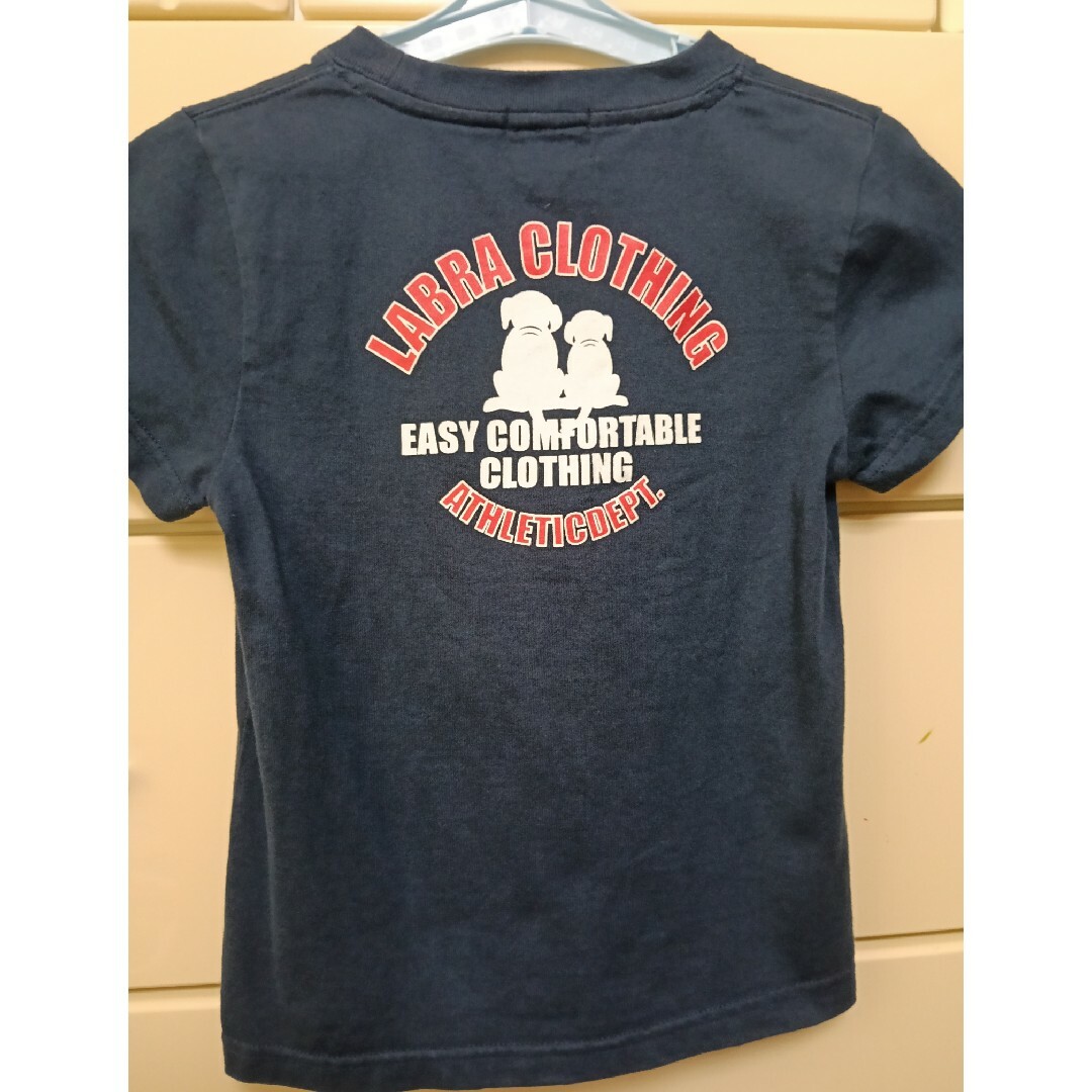 Labrador Retriever(ラブラドールリトリーバー)のラブラドールレトリバー Labra Puppy Tシャツ 110 紺 ネイビー キッズ/ベビー/マタニティのキッズ服男の子用(90cm~)(Tシャツ/カットソー)の商品写真