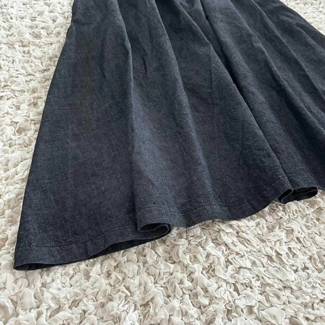 SETTO(セット)の美品　SETTO セット　ギャザー デニムロングスカート 日本製 レディースのスカート(ロングスカート)の商品写真