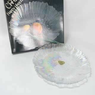 カメイガラス ◆【ガラス】カメイガラス/フラワー 大皿 SC-1208 昭和レトロ すまい ガラス ギフト【未使用】  [0220528544](食器)