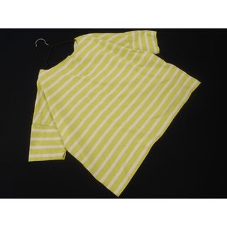フリークスストア(FREAK'S STORE)のFREAK'S STORE フリークスストア ボーダー ボートネック カットソー sizeF/黄緑ｘベージュ ■◆ レディース(カットソー(長袖/七分))