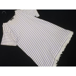 ネネット(Ne-net)のNe-net ネネット ボーダー チュニック ワンピース size2/白ｘ紫 ■◆ レディース(ミニワンピース)