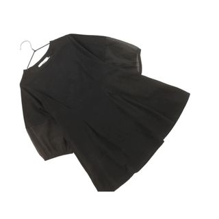 アズールバイマウジー(AZUL by moussy)のAZUL BY MOUSSY アズールバイマウジー シアー ボリュームスリーブ カットソー sizeS/黒 ■◆ レディース(カットソー(長袖/七分))