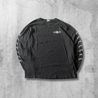 黒 ロンT 長袖Tシャツ 両袖プリント ロゴ ストリート系 メンズ 古着MIX(Tシャツ/カットソー(七分/長袖))