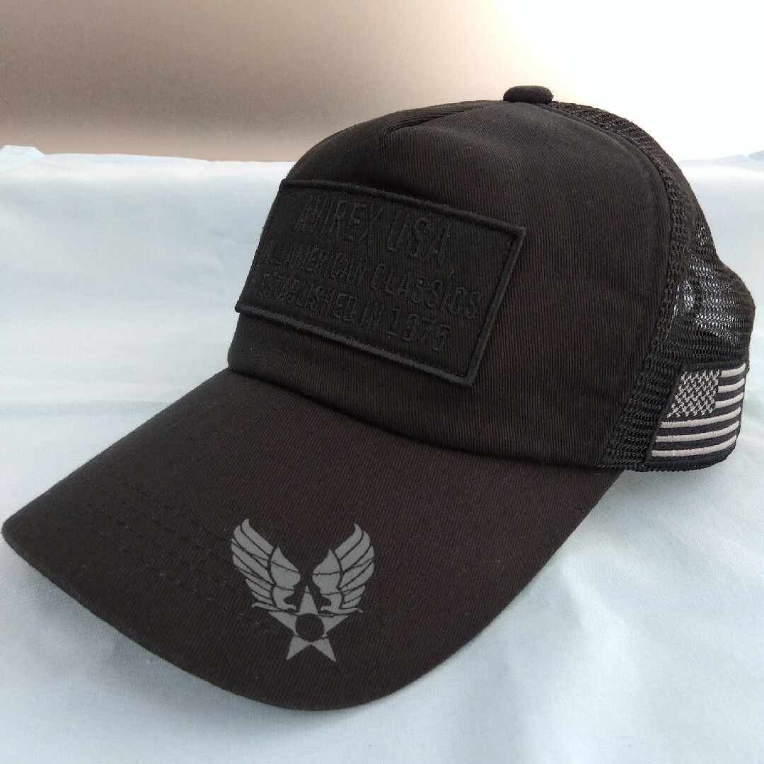 AVIREX(アヴィレックス)のAVIREX USA キャップ ブラック バックメッシュ メンズの帽子(キャップ)の商品写真