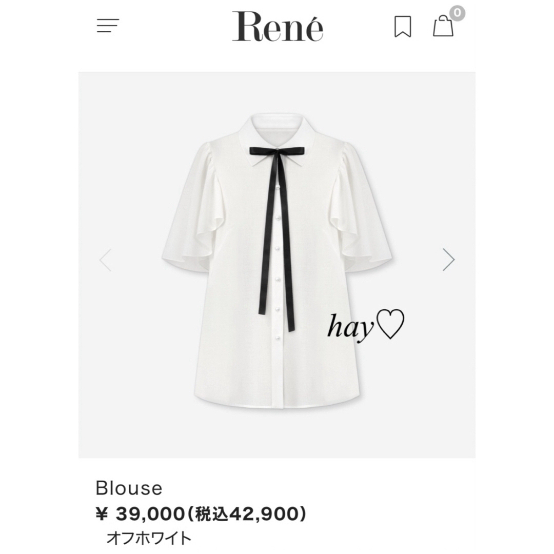 René(ルネ)の未使用 Rene♡ 今期2025年最新 サテンリボン付きブラウス レディースのトップス(シャツ/ブラウス(半袖/袖なし))の商品写真