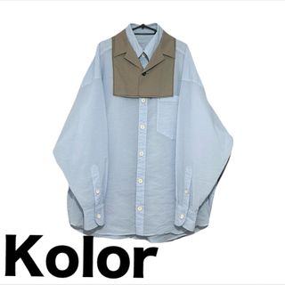 kolor - kolor カラー ドッキングシャツ オーバーサイズ シャツ