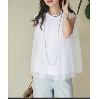 ラブティックボンボン(La boutique BonBon)のチュールレイヤードカットソー　La boutique BonBon(カットソー(半袖/袖なし))
