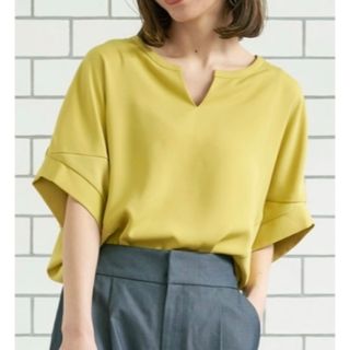 ルクールブラン(le.coeur blanc)の【美品】le.coeur blanc キーネックワイドスリーブドルマンブラウス(シャツ/ブラウス(半袖/袖なし))