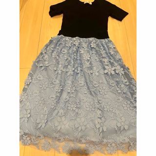 31 Sons de mode - トランテアンソンドゥモード】Vネックワンピース　切り替え　ロング　花柄　青