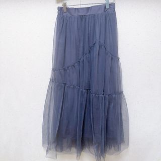 Avail - チュールアシメボリュームスカート　グレー　M