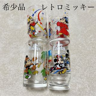 ディズニー(Disney)のグラス ミッキー 4個 ファンタ 昭和レトロ 不思議グラス(グラス/カップ)